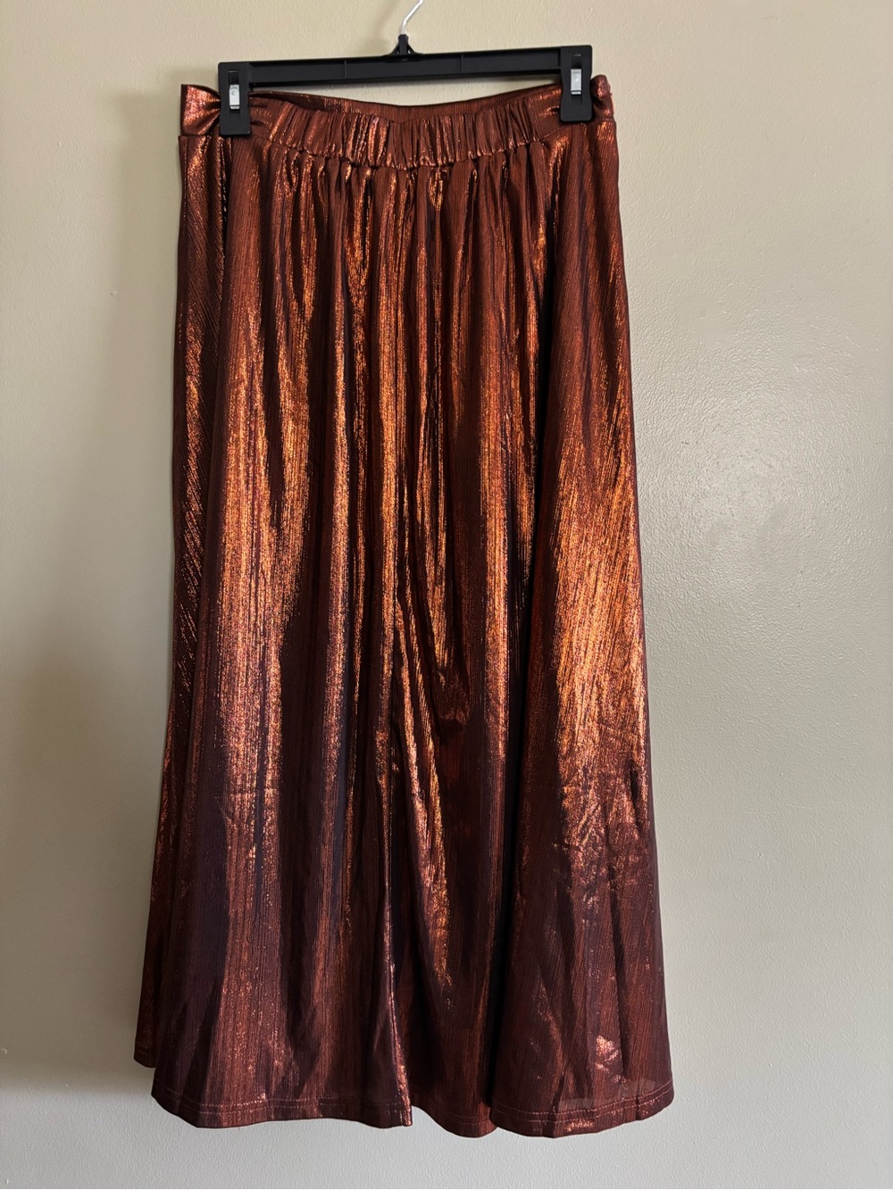 SHEIN Metallic Copper Maxi Skirt